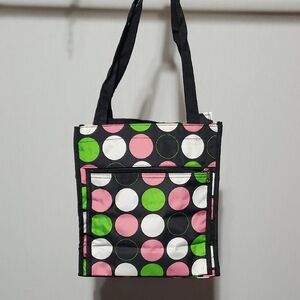 Polka Dot Tote Bag - Black, Pink, Green
